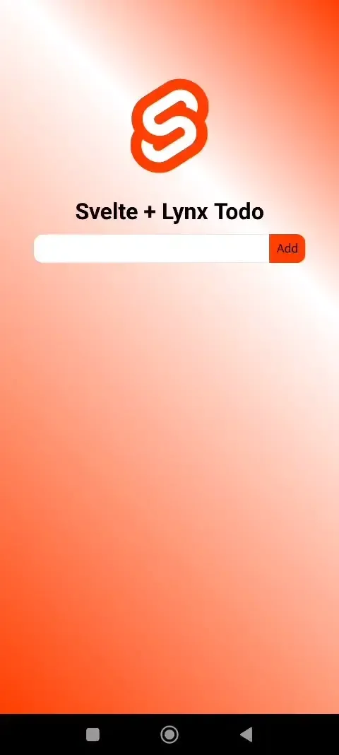 A video of the very first svelte + lynx todo app