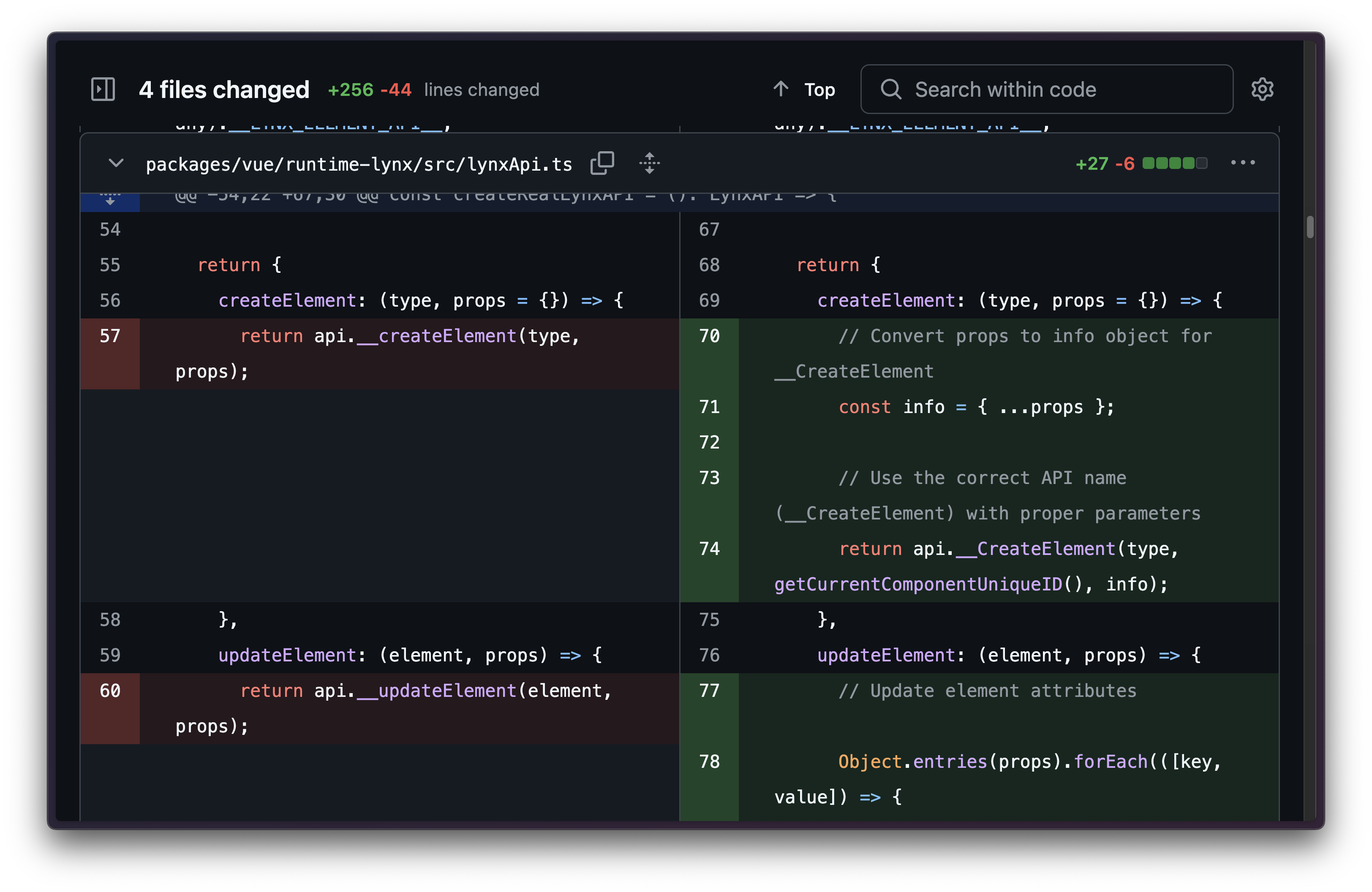 PR to add vue renderer to lynx